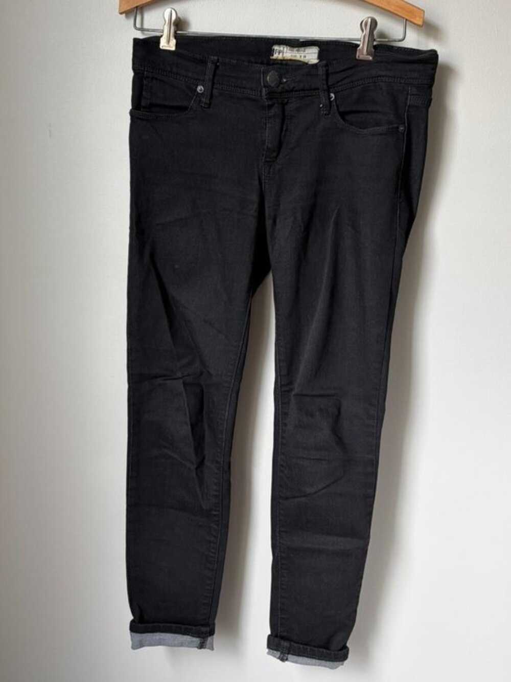 Free People Cuffed Black Skinny Jeans Women's 26
